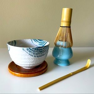 Premium Japanese Ceremonial Matcha Green Tea Chawan Bowl With Accessories